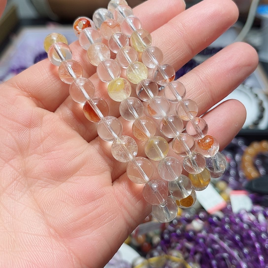 水晶手链未镶嵌锦鲤胶花