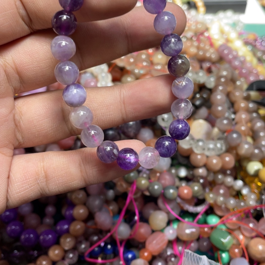 紫晶颈饰银S800镀金镶嵌