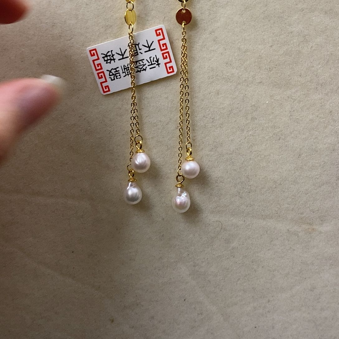 海水珍珠耳饰银S925镶嵌