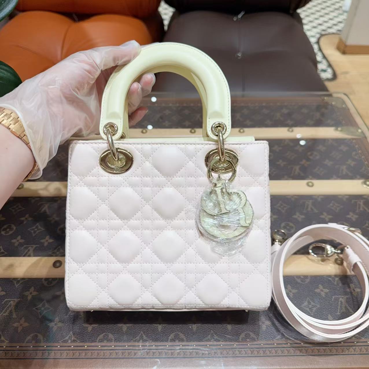 99新 DIOR/迪奥 迪奥 四格戴妃 单肩包