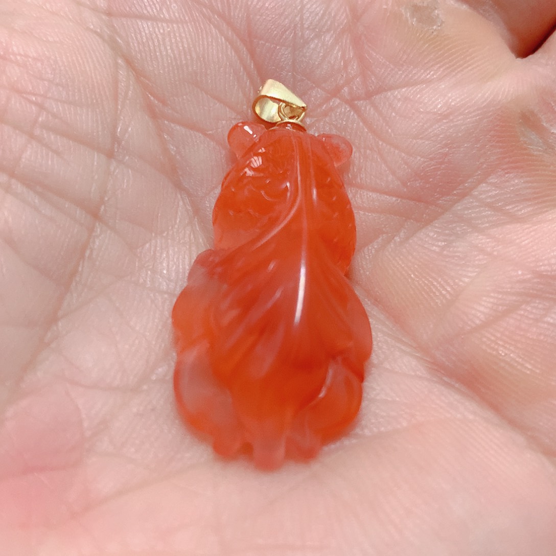 南红玛瑙吊坠(不含链)银S925镶嵌