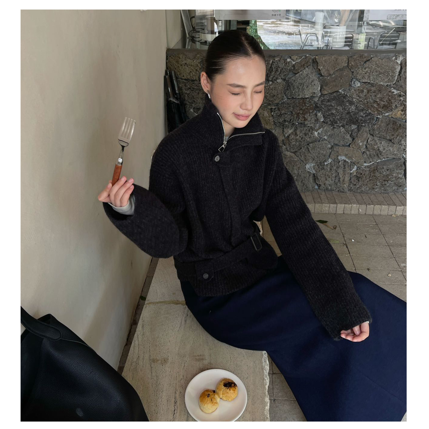 PURITY YH精纺美丽诺羊毛衫女时尚百搭开衫气质宽松针织毛衣外套