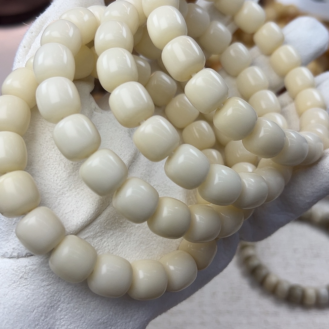 菩提根/象牙果吊坠13干磨正方形骨瓷白601