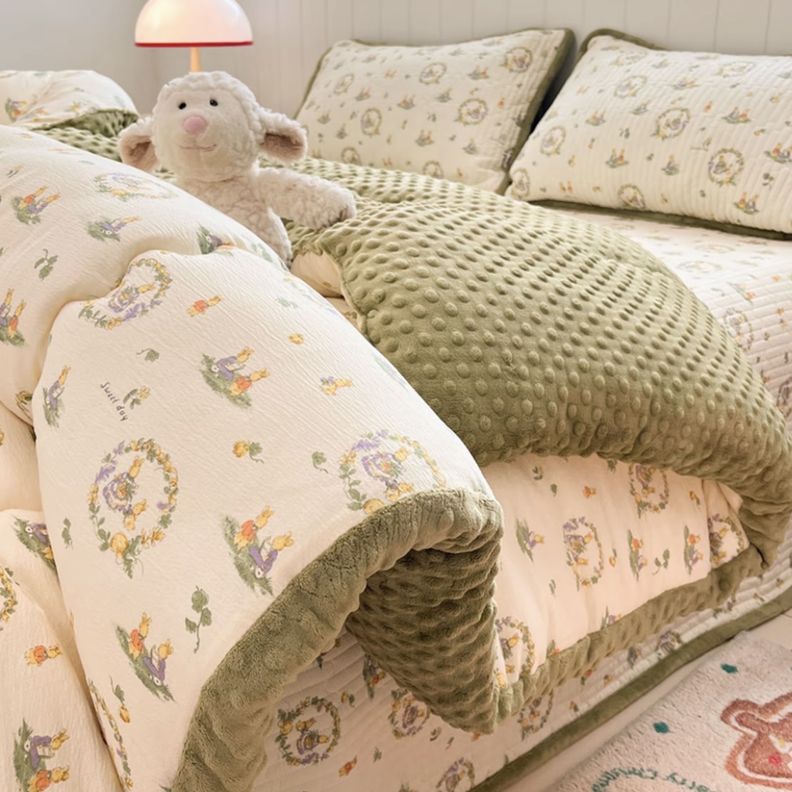 【欢喜兔豆豆被】200*230柔软加厚柔软儿童豆豆被子