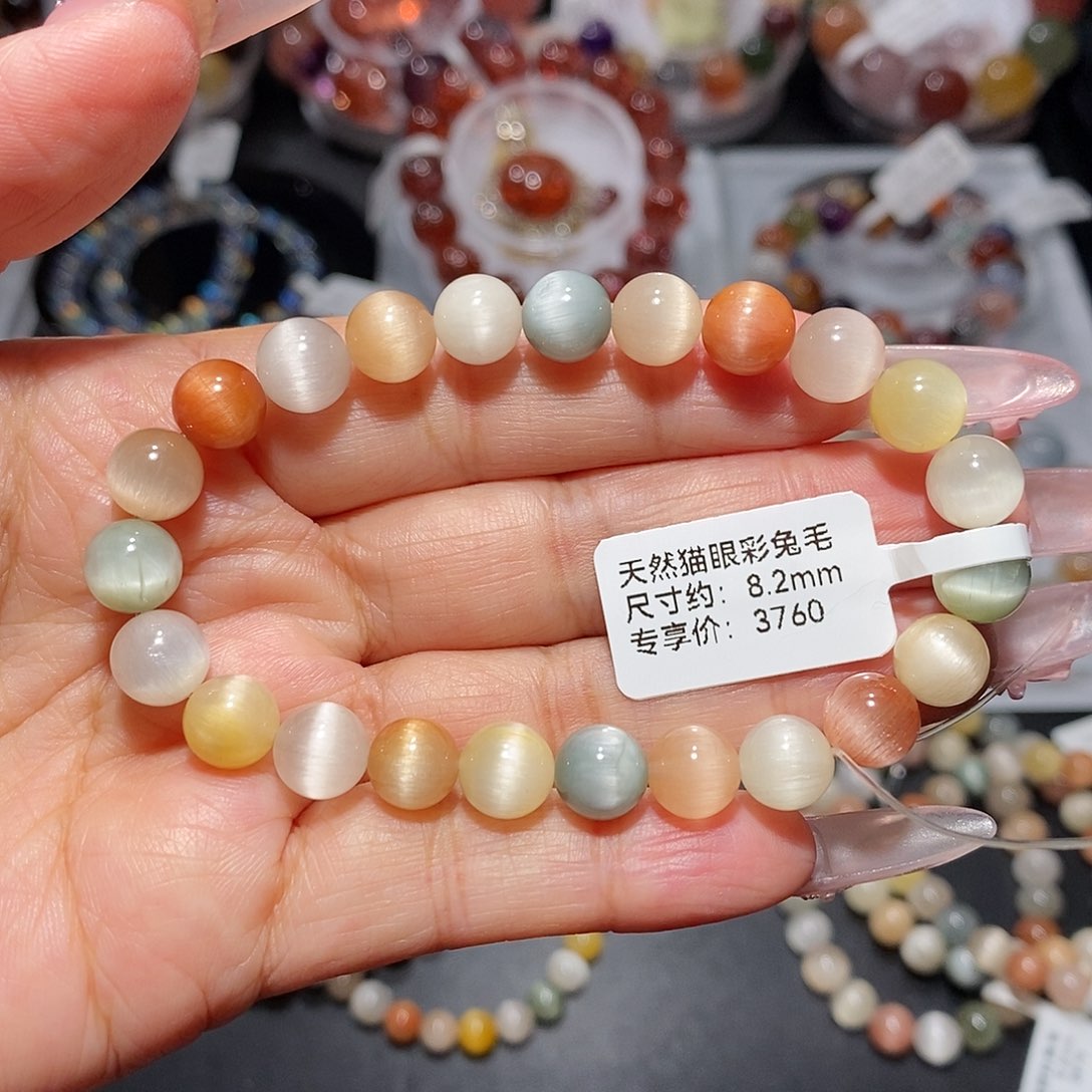 手链水晶未镶嵌满眼彩兔毛