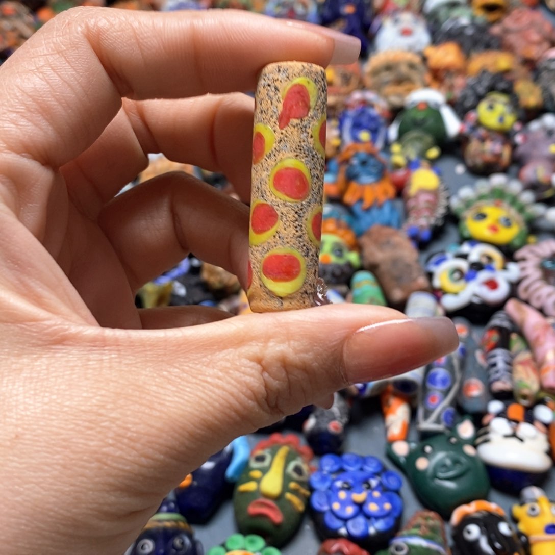 琉璃颈饰印度尼西亚桶珠