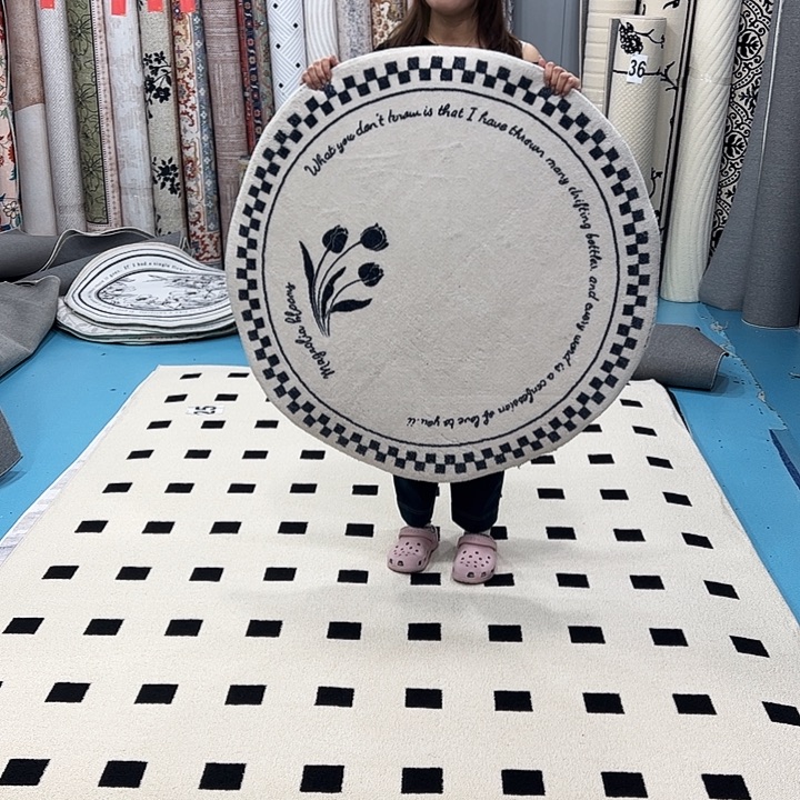 混纺加厚棉布底仿羊绒直径一米二圆全新特价福利