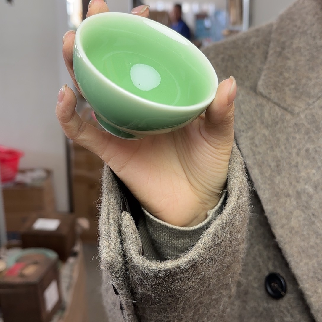 龙泉云间青瓷小米茶器