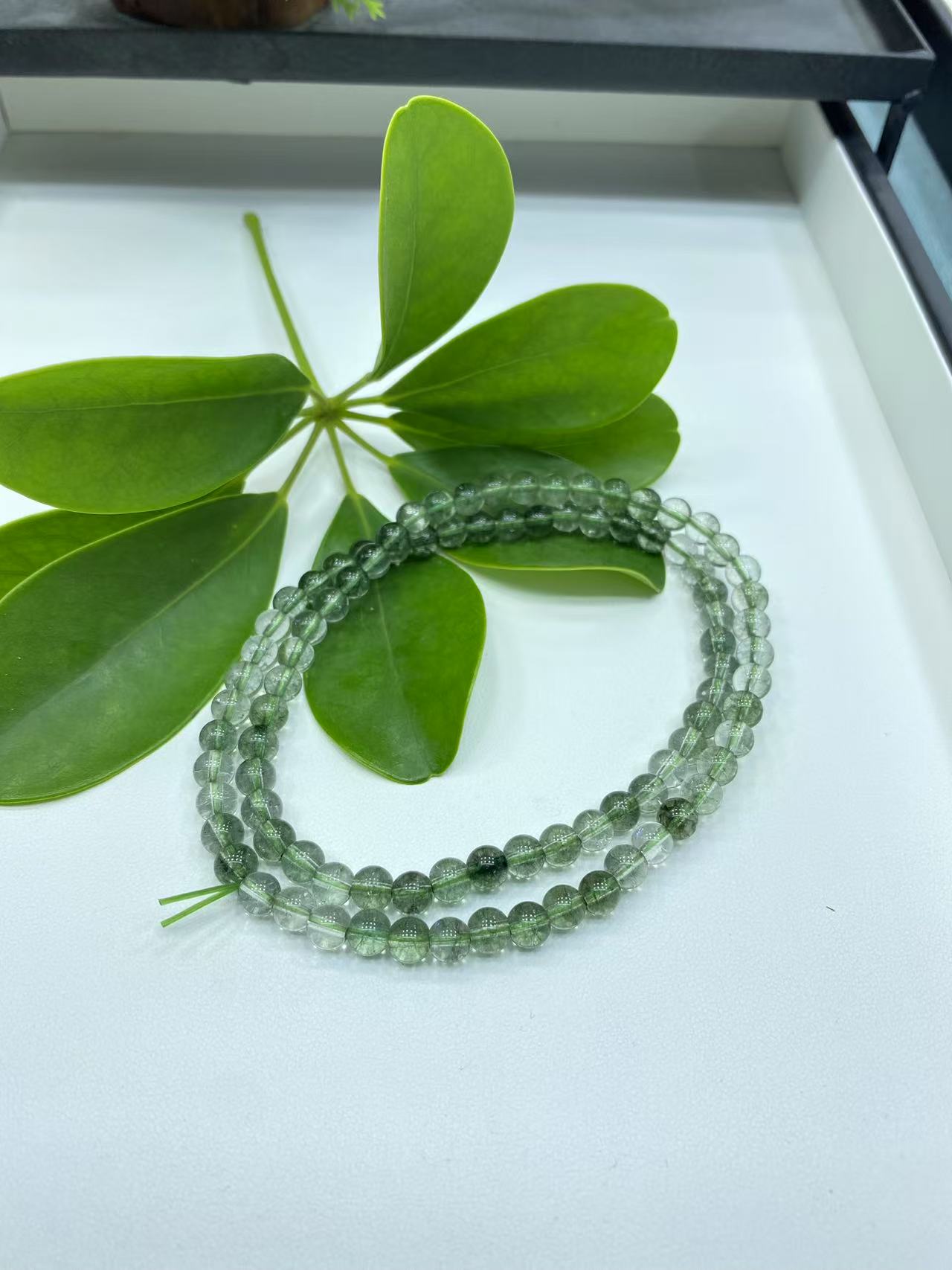 （鑫玥福）A161 绿幽灵6mm水晶多圈手链