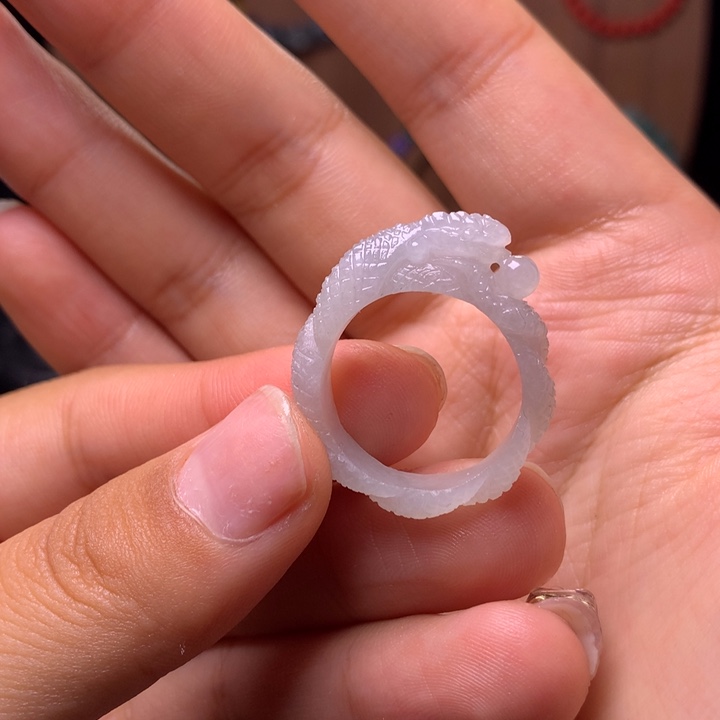 定制翡翠未镶嵌蛇戒（19圈口）