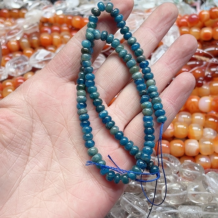 玛瑙/玉髓珠宝半成品未镶嵌一条6mm蓝林灰算盘