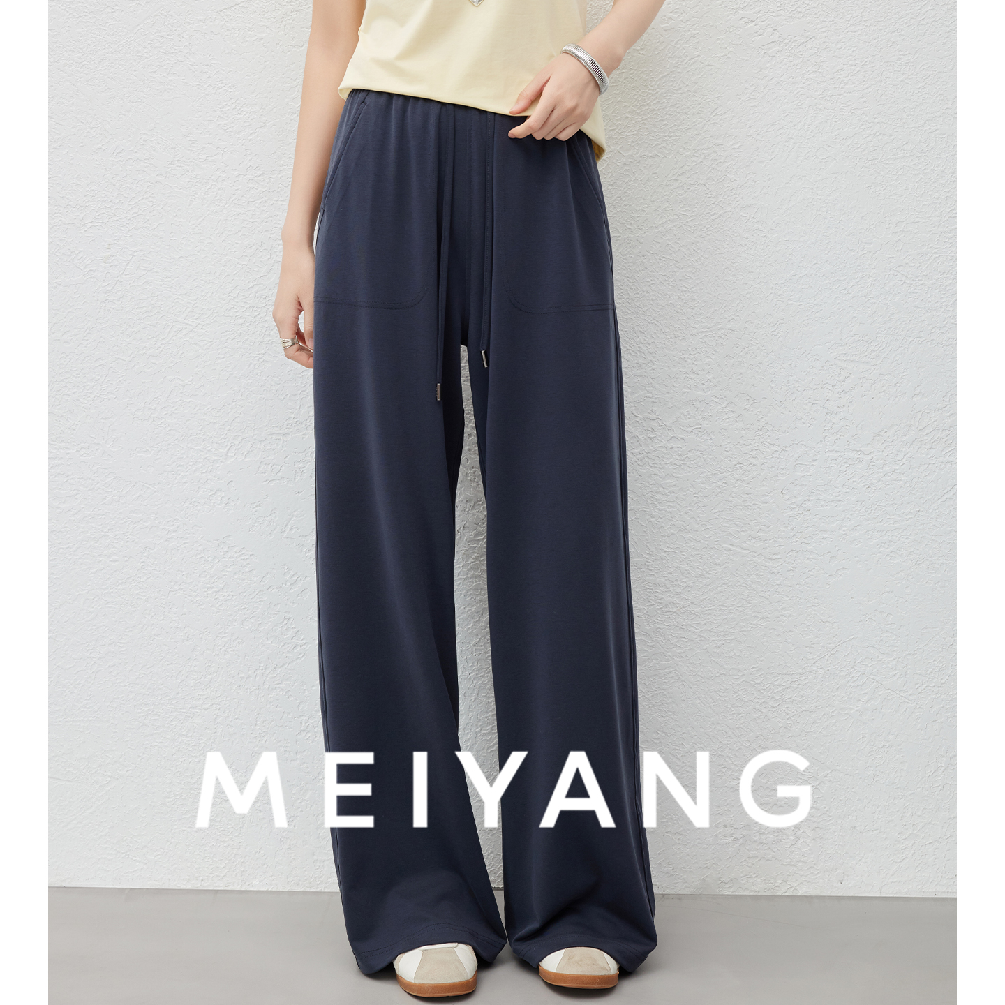 美洋MEIYANG直筒阔腿裤牛仔裤夏季显瘦高腰休闲女款牛仔宽松周二