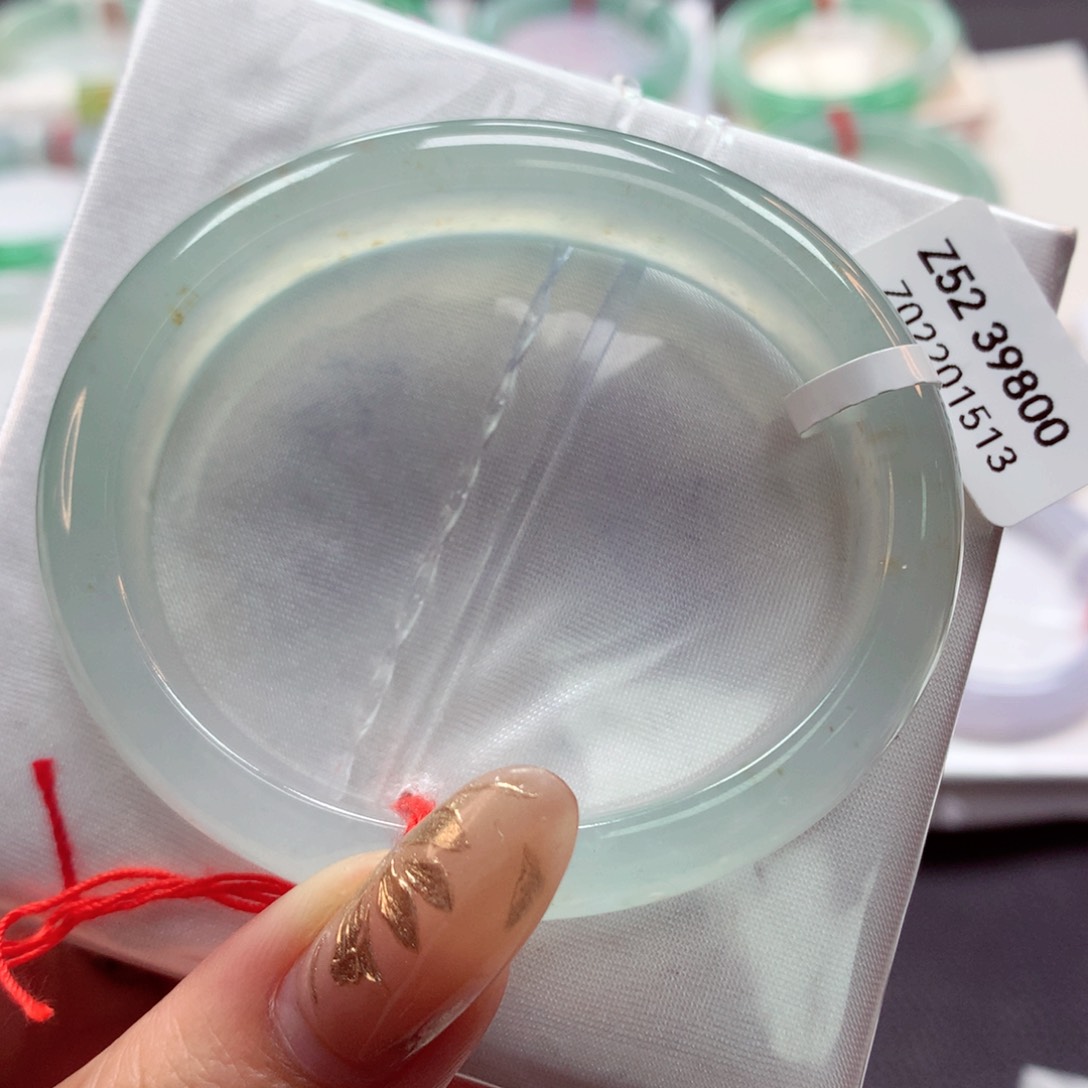 翡翠手镯（贵妃镯）未镶嵌22（6号）强推小圈飘冰黄