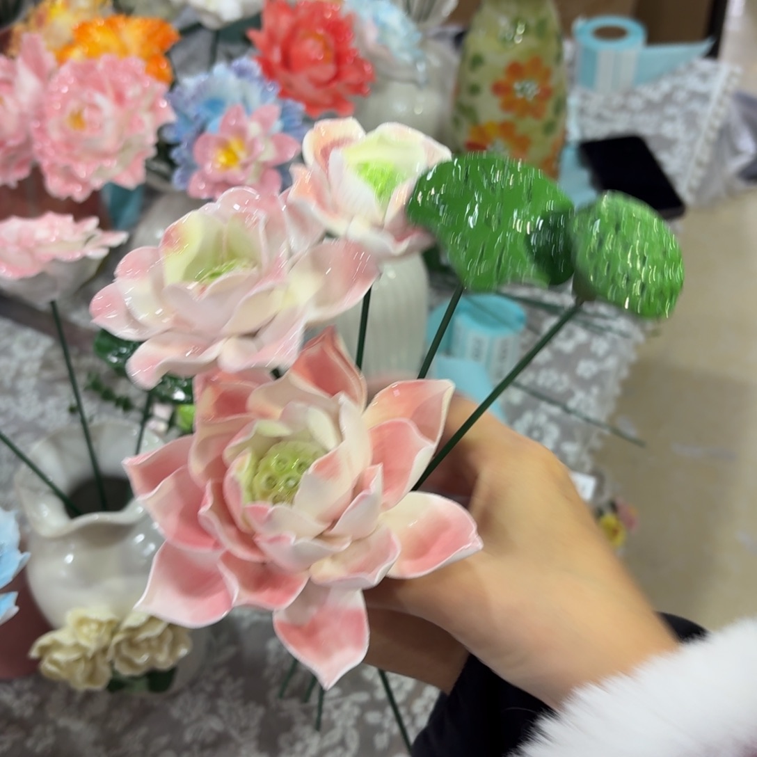 陶瓷花拍满20元发货，爱退款拉黑