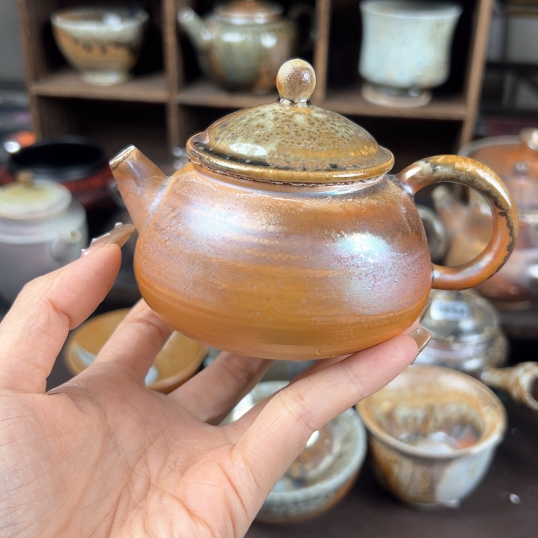 杯柴烧茶器中白窑宝壶