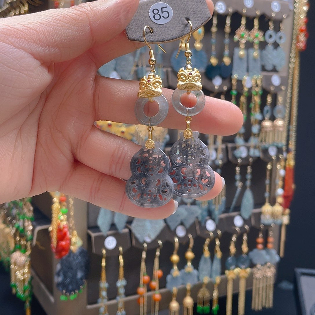 翡翠耳饰合金翡翠饰品