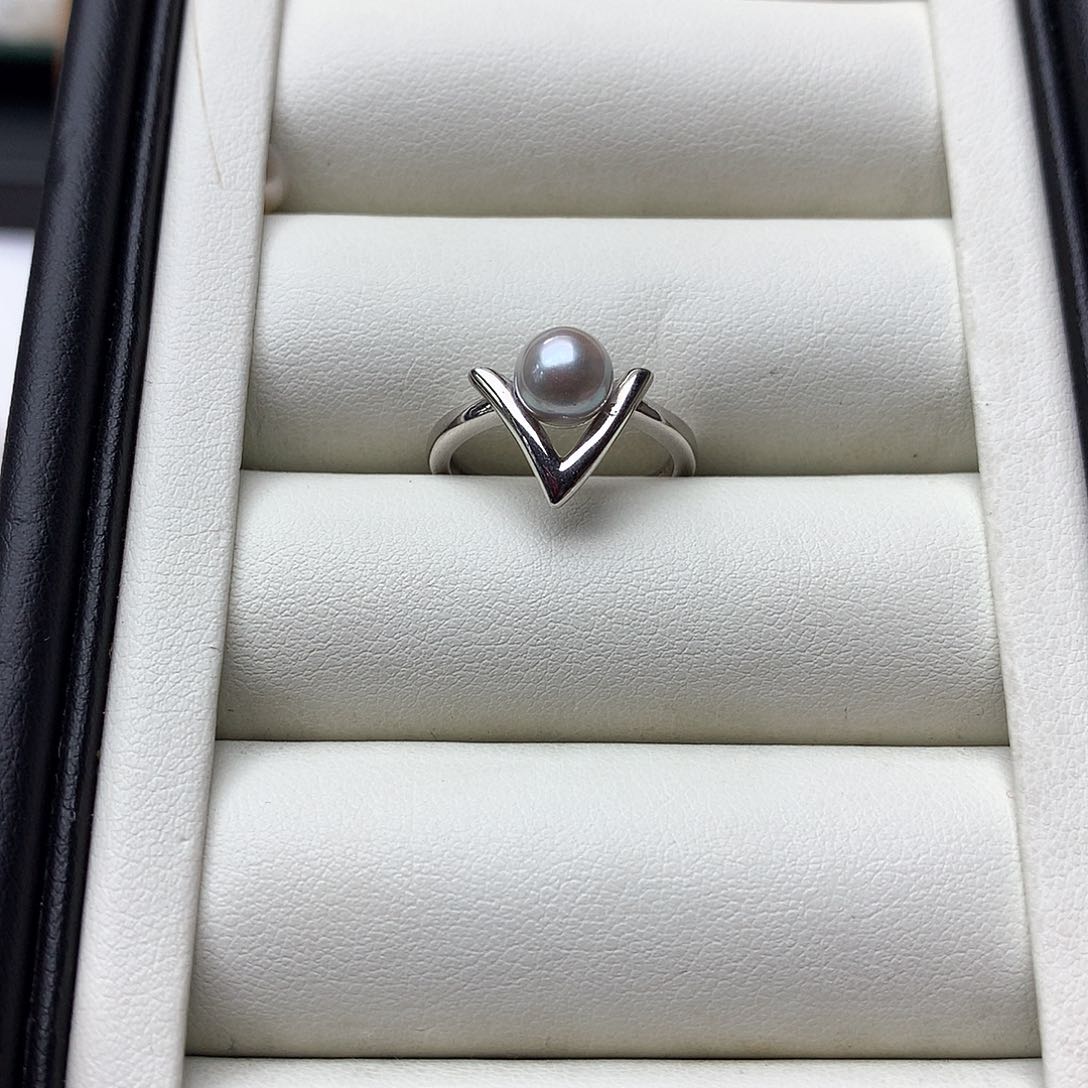 海水珍珠戒指银S925镶嵌