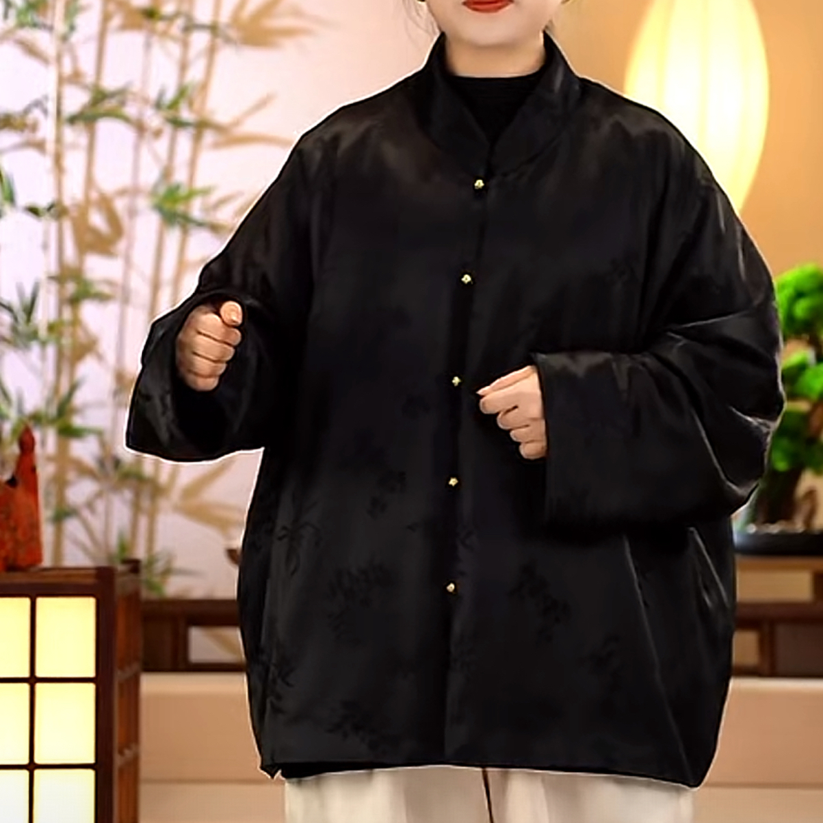 新禧醋酸小棉服提花秋冬长袖小棉服外套大码胖MM