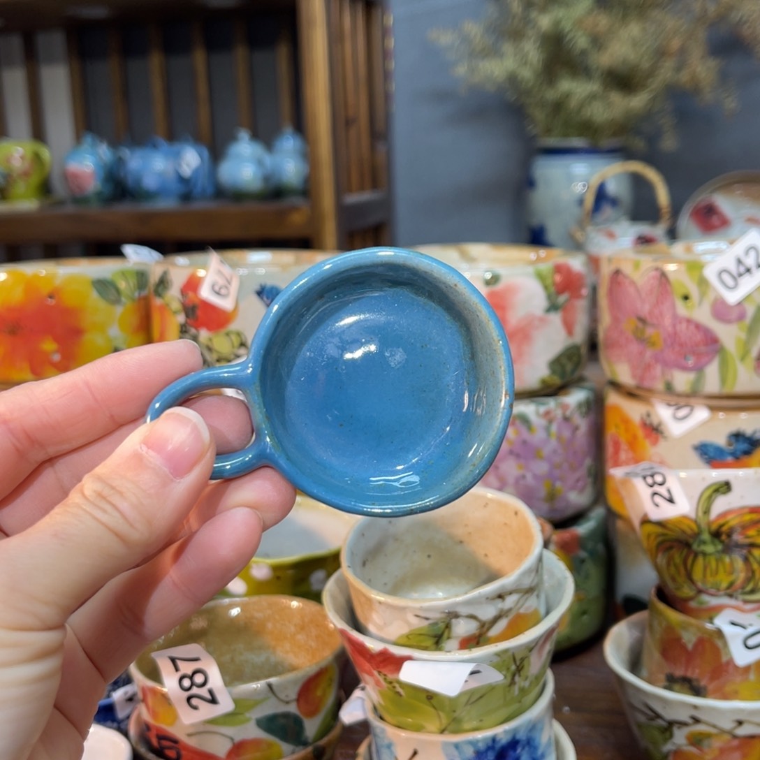 杯素浅陶瓷手工手绘