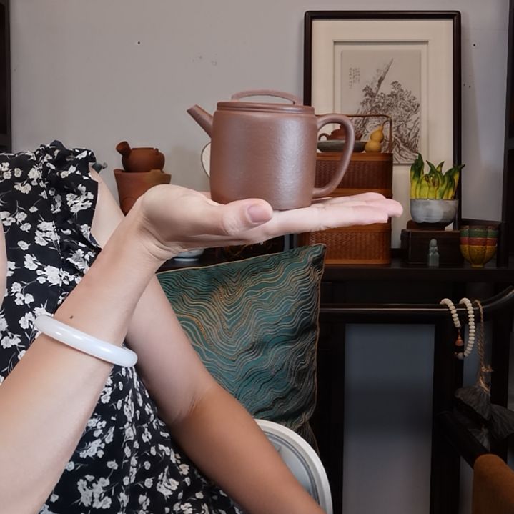 鹤***风茶壶紫砂黄龙山青段泥半手