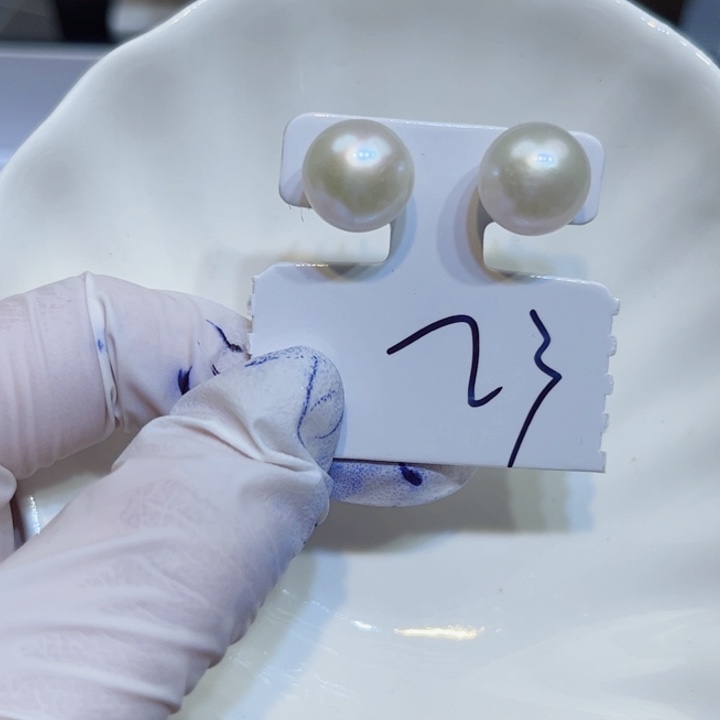 淡水珍珠耳饰银S925镶嵌