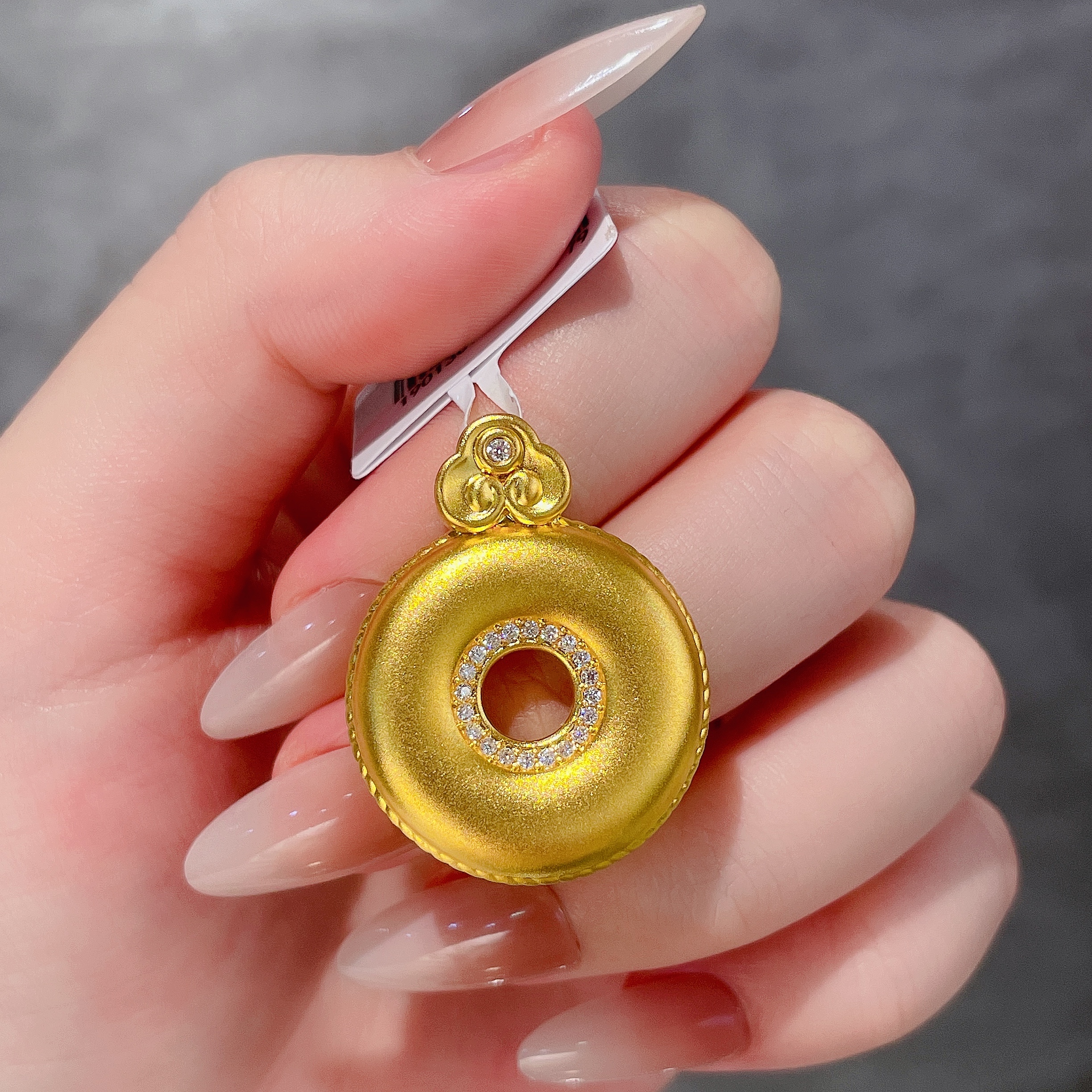 足金999 黄金首饰 5D镶嵌莫桑编号136款吊坠【赠绳子】