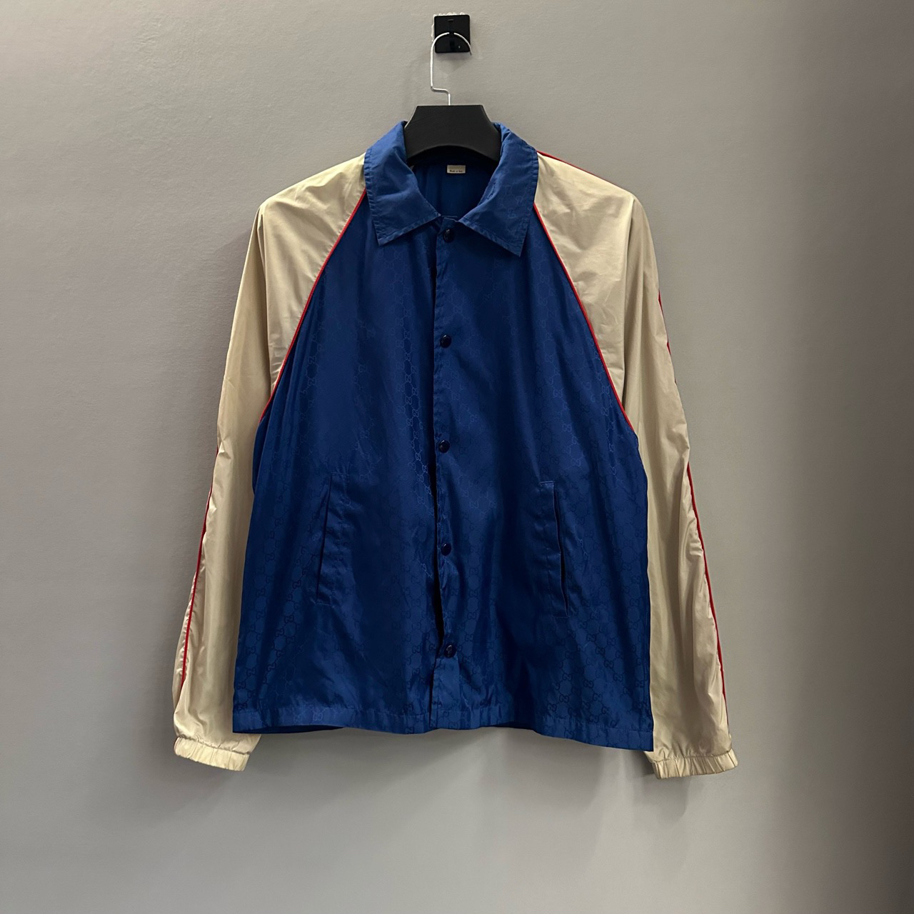 99新 GUCCI/古驰 满印logo丝绸冲锋衣外套价10476