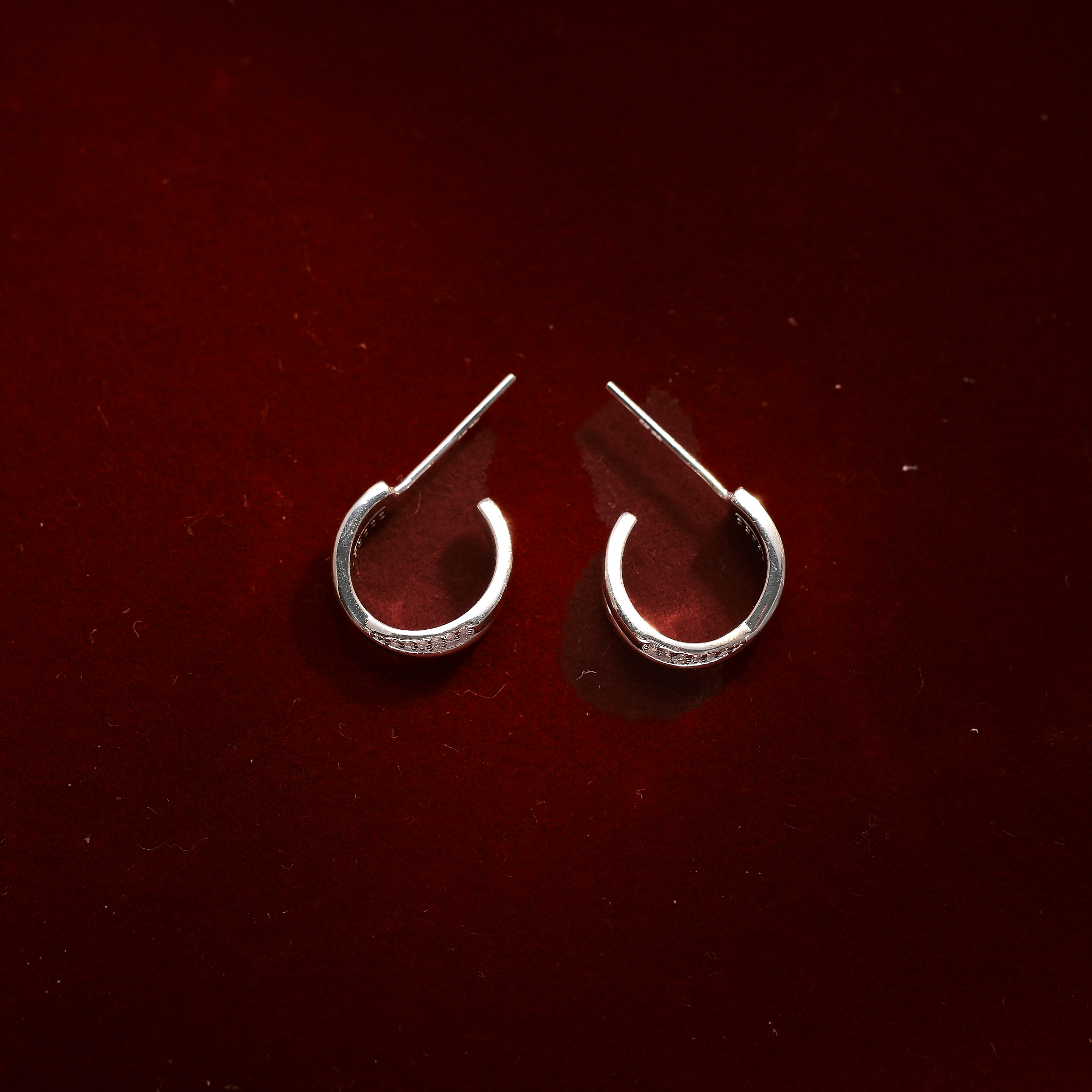 足银耳饰 足银990星芒交织耳钉 时尚百搭（EH9664）