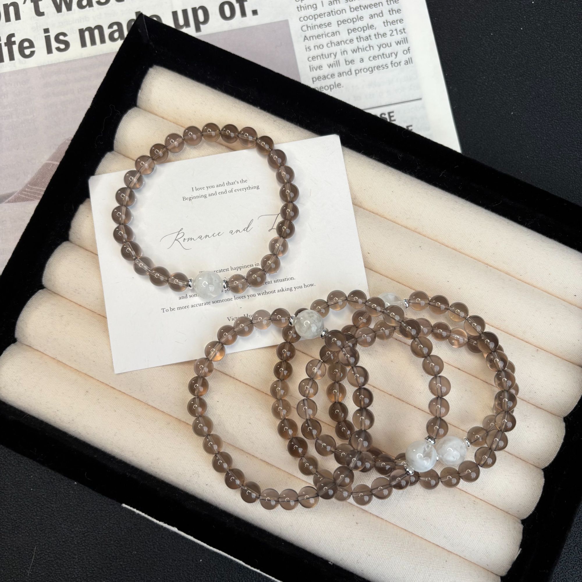 [可可]天然水晶茶晶轻奢手链多样性发一 T1296