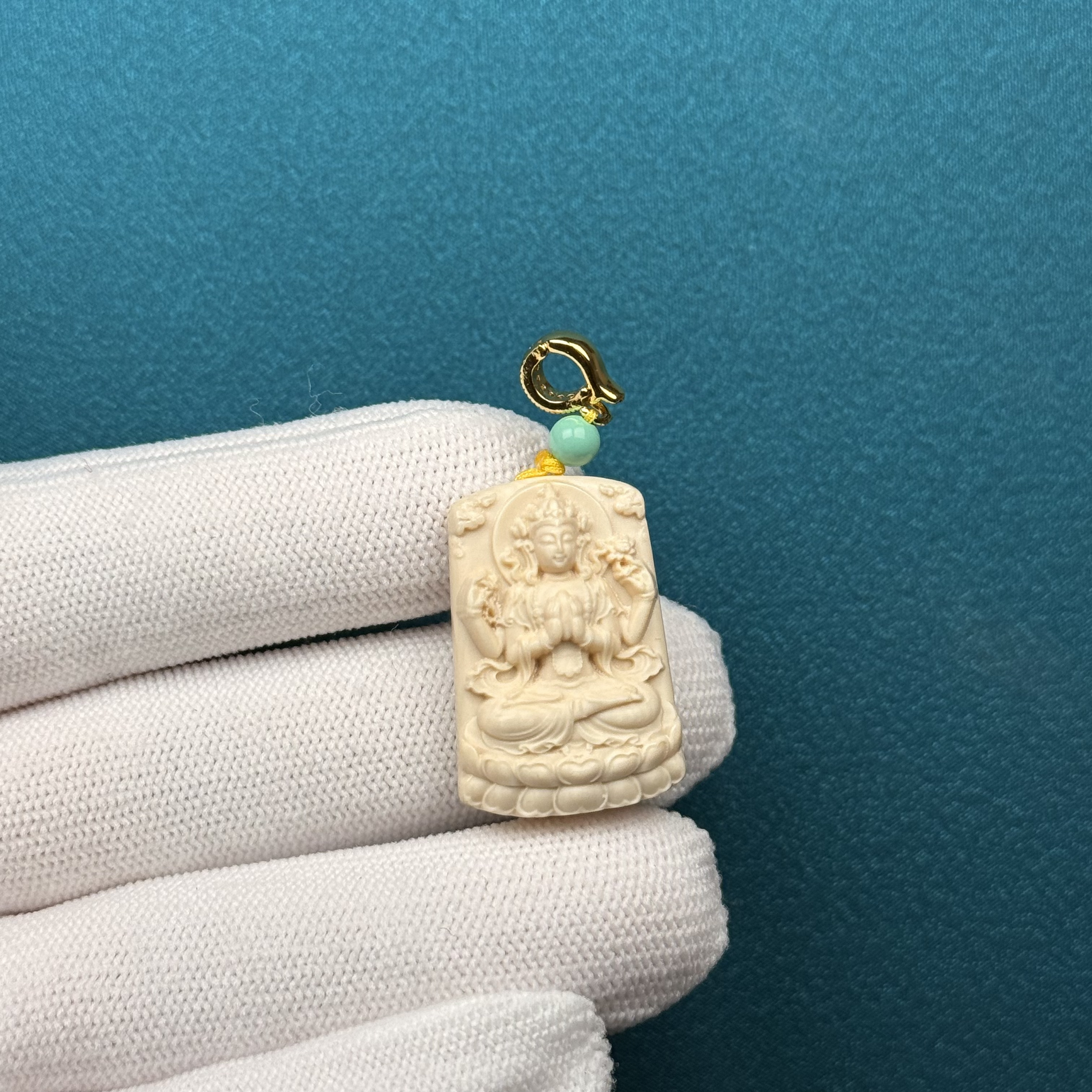 H98-94天然猛犸牙 千手观音 18*27*8.5mm支持复检假一罚十