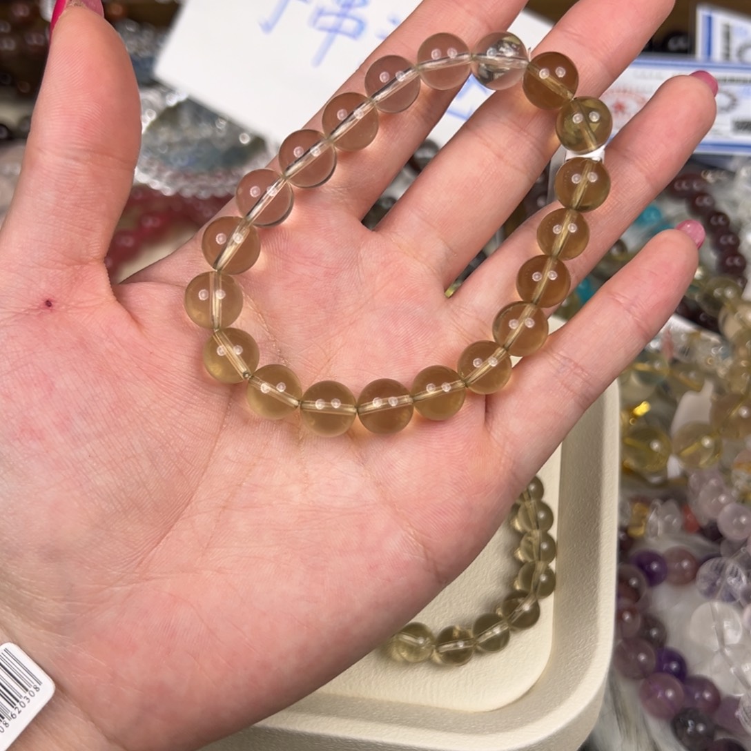 水晶手链未镶嵌渐变柠檬黄