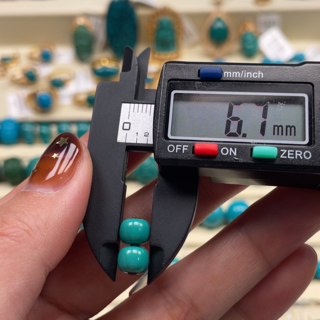 未镶嵌绿松石珠宝奇石对珠