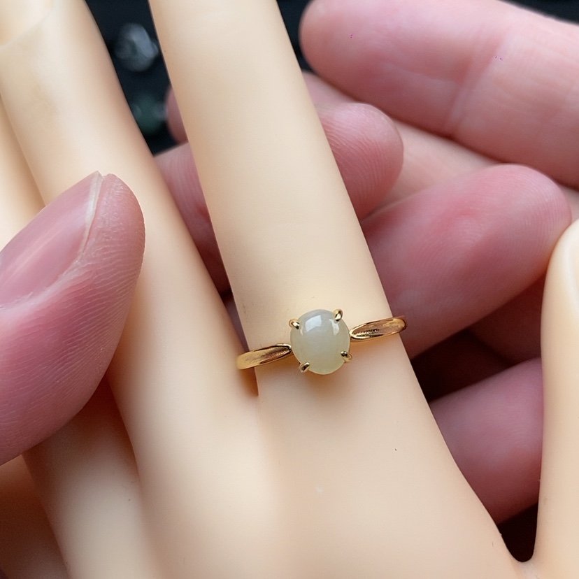 【闪购商品】翡翠戒指银S925镶嵌兮兮