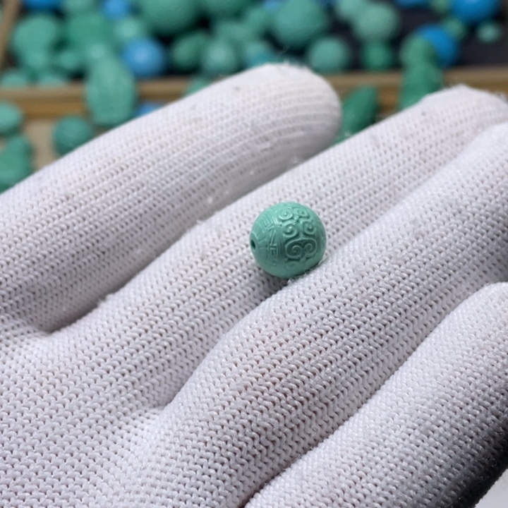 非金属卡10绿色回纹圆珠单珠