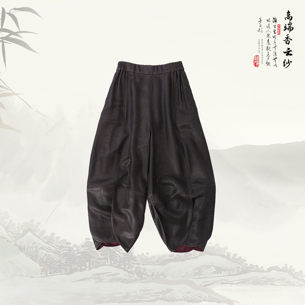 品牌新款松紧腰时尚百搭显瘦大摆阔腿裤子51014