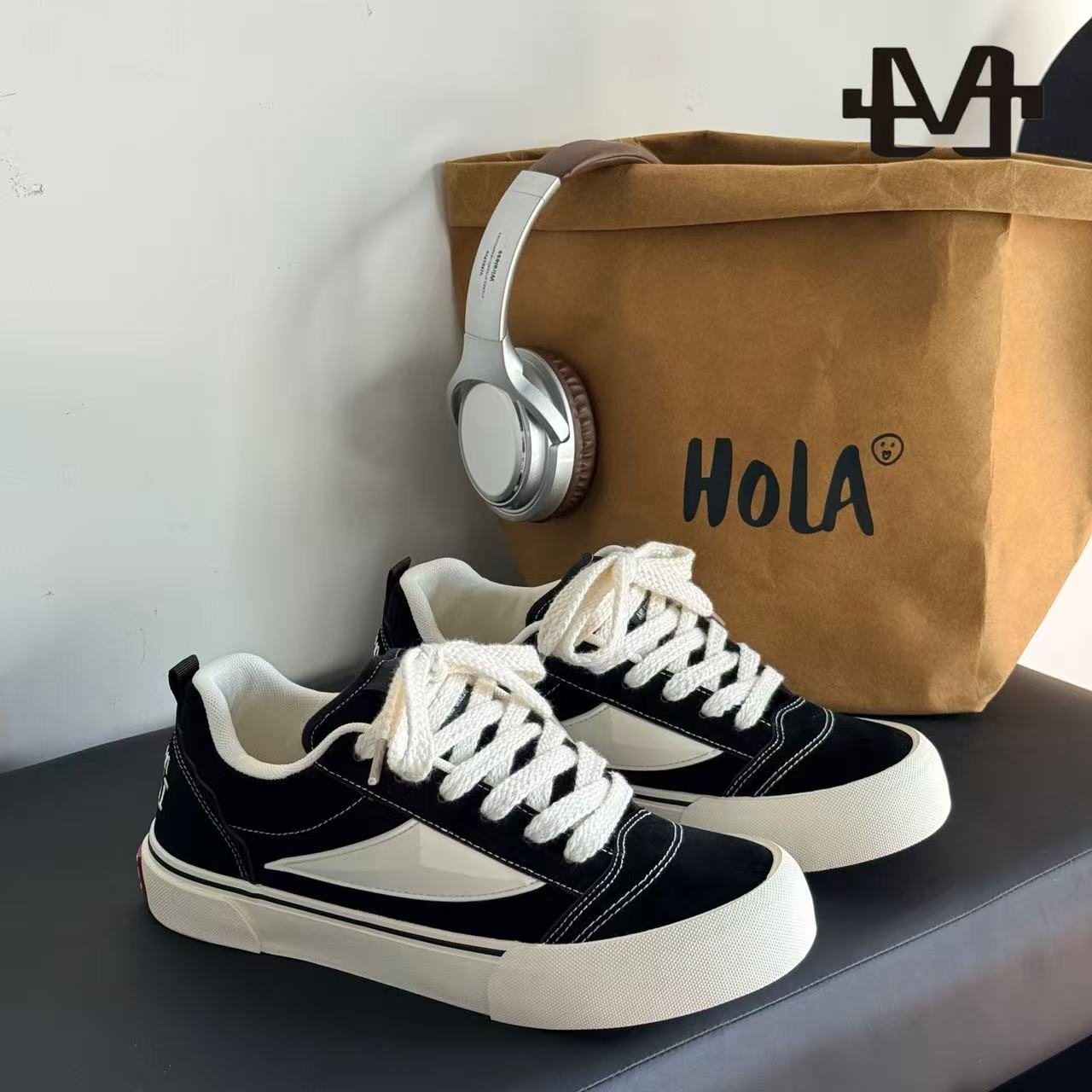 【原创设计】2026新拼色帅气面包男士秋季板鞋休闲百搭厚底运动鞋