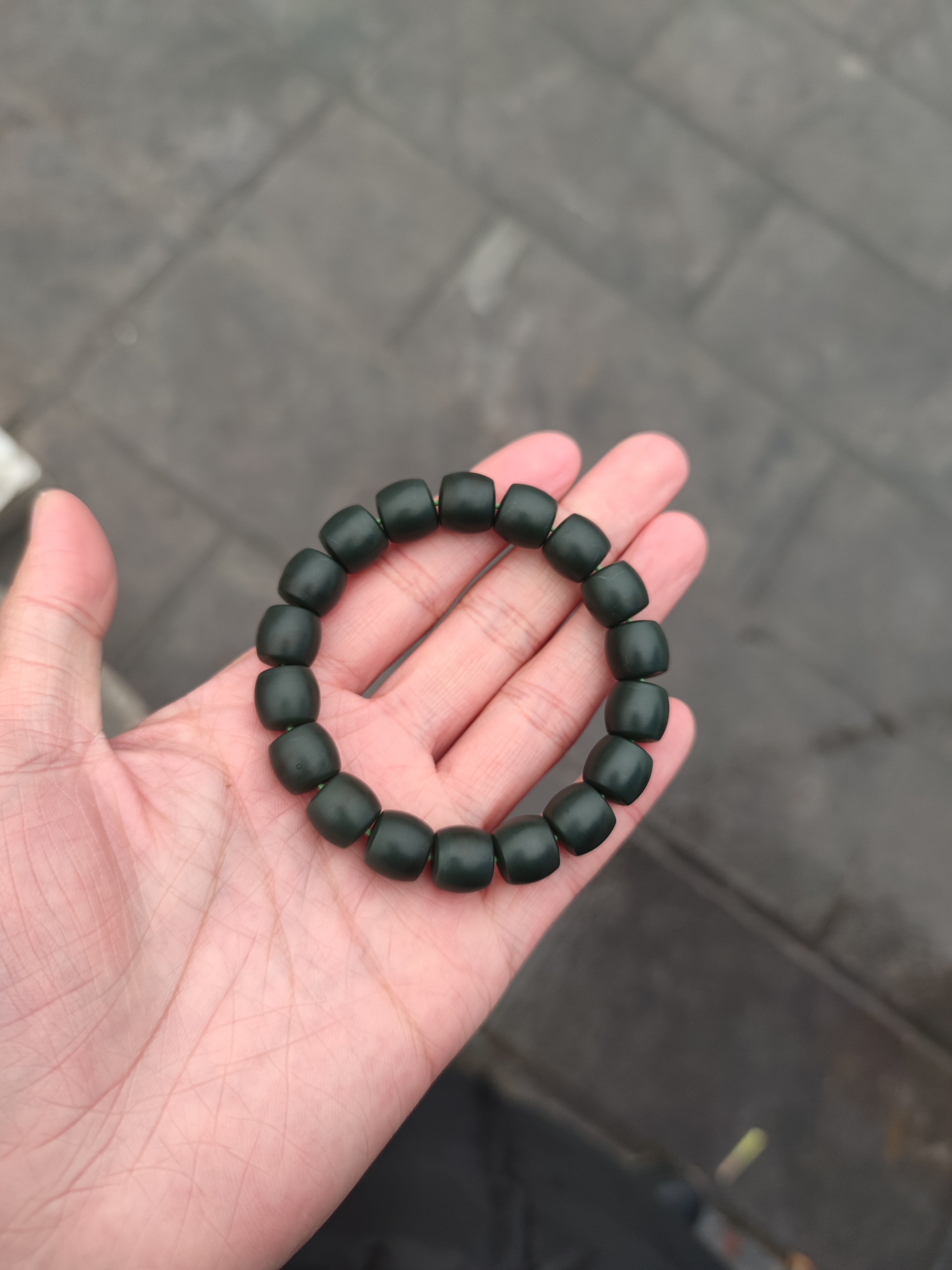 和田玉直切手串卡12未镶嵌