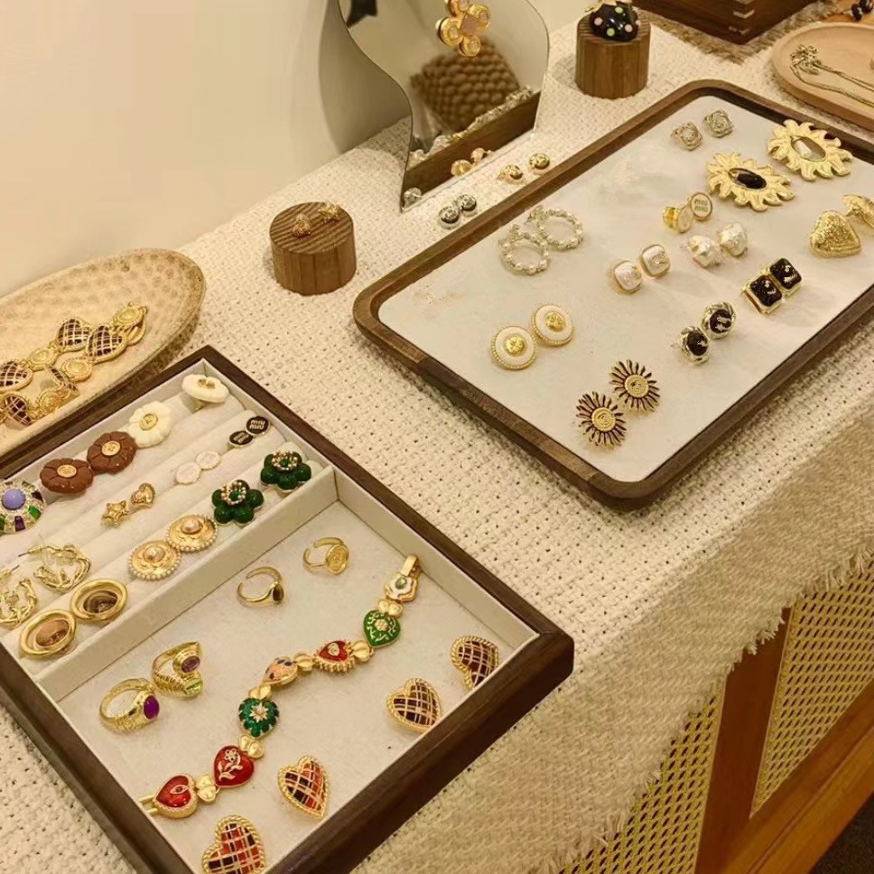 铜合金锆石耳饰 （耳环主播同款）中古定制爆款铜合金耳饰高级原创