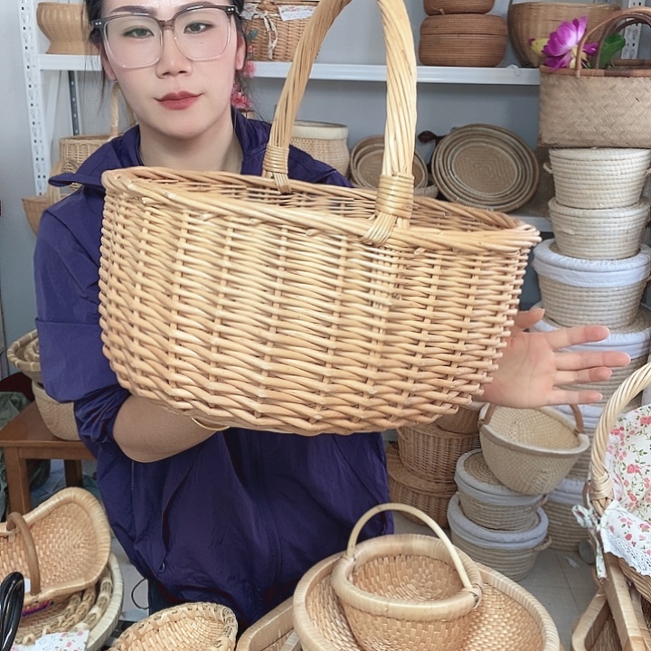 咸***妈木柳编篮子口径35厘……