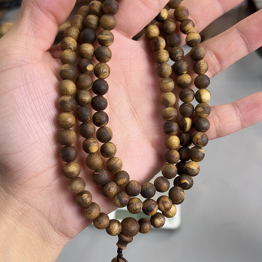 沉香沉香香囊海南虎斑棋0.7mm圆珠多圈17克➕多样性发一