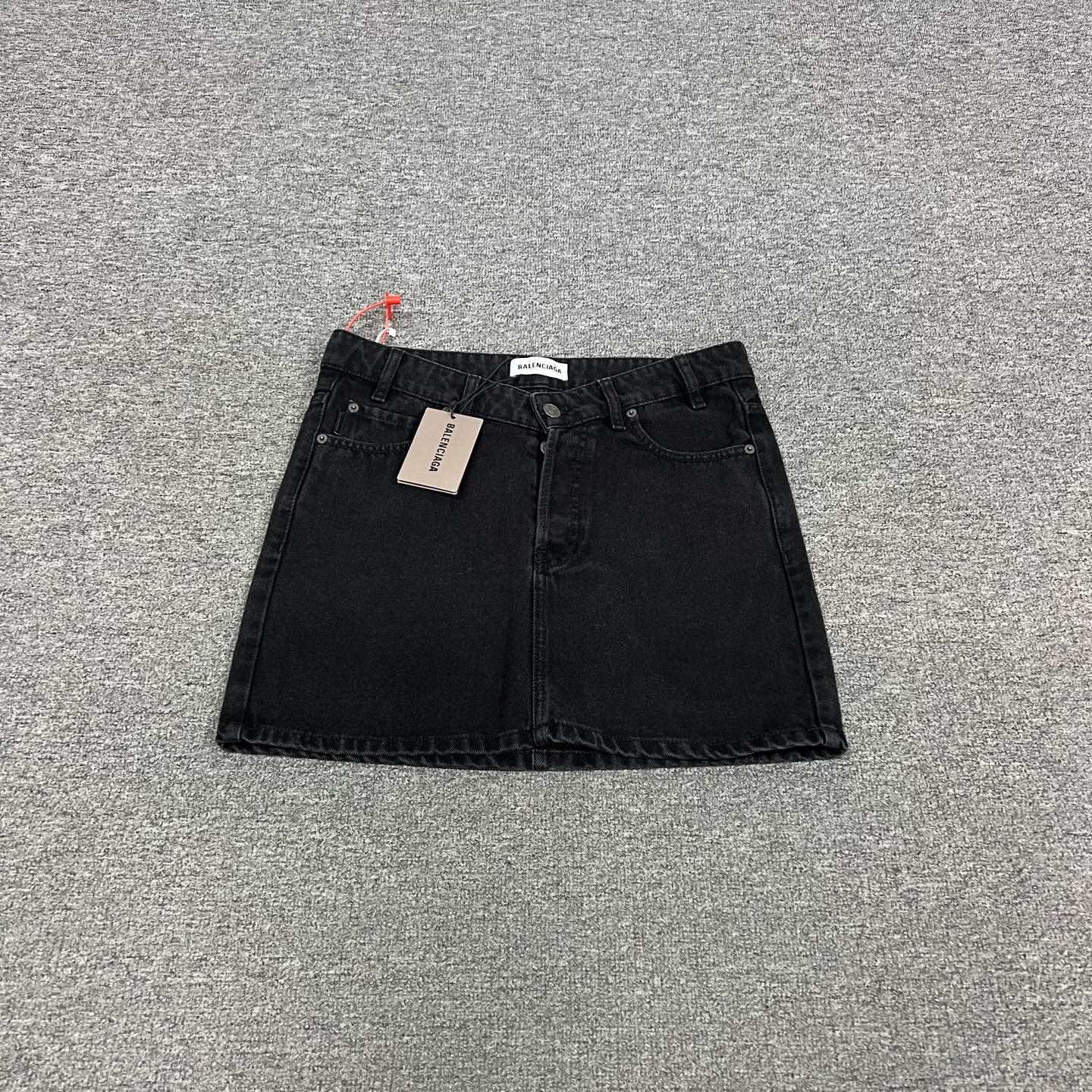 未使用 Balenciaga/巴黎世家 黑色 牛仔 半身裙 40码