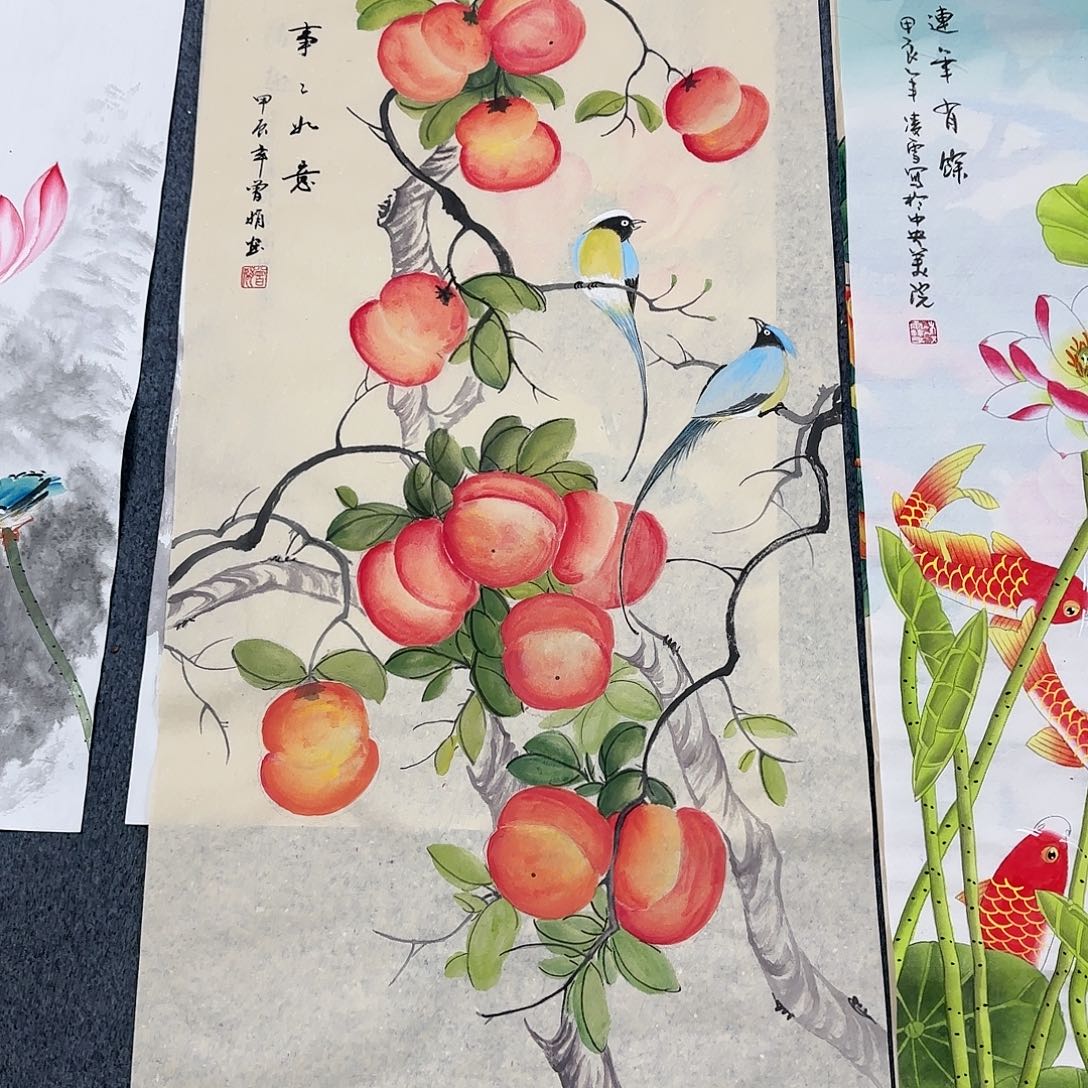 国画尺寸50X100手绘作品