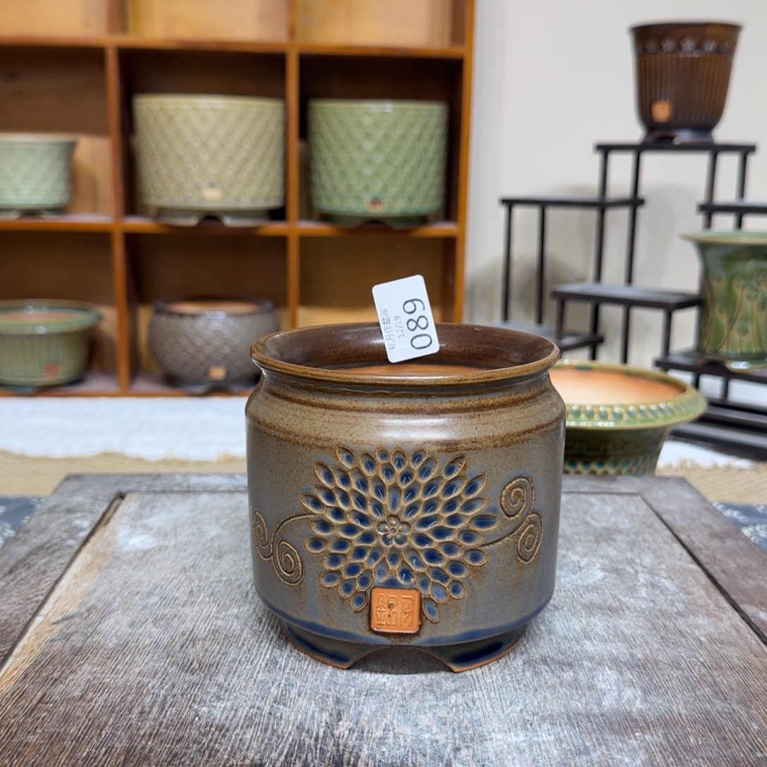 手工花盆 089 内口口径 8.9  cm 