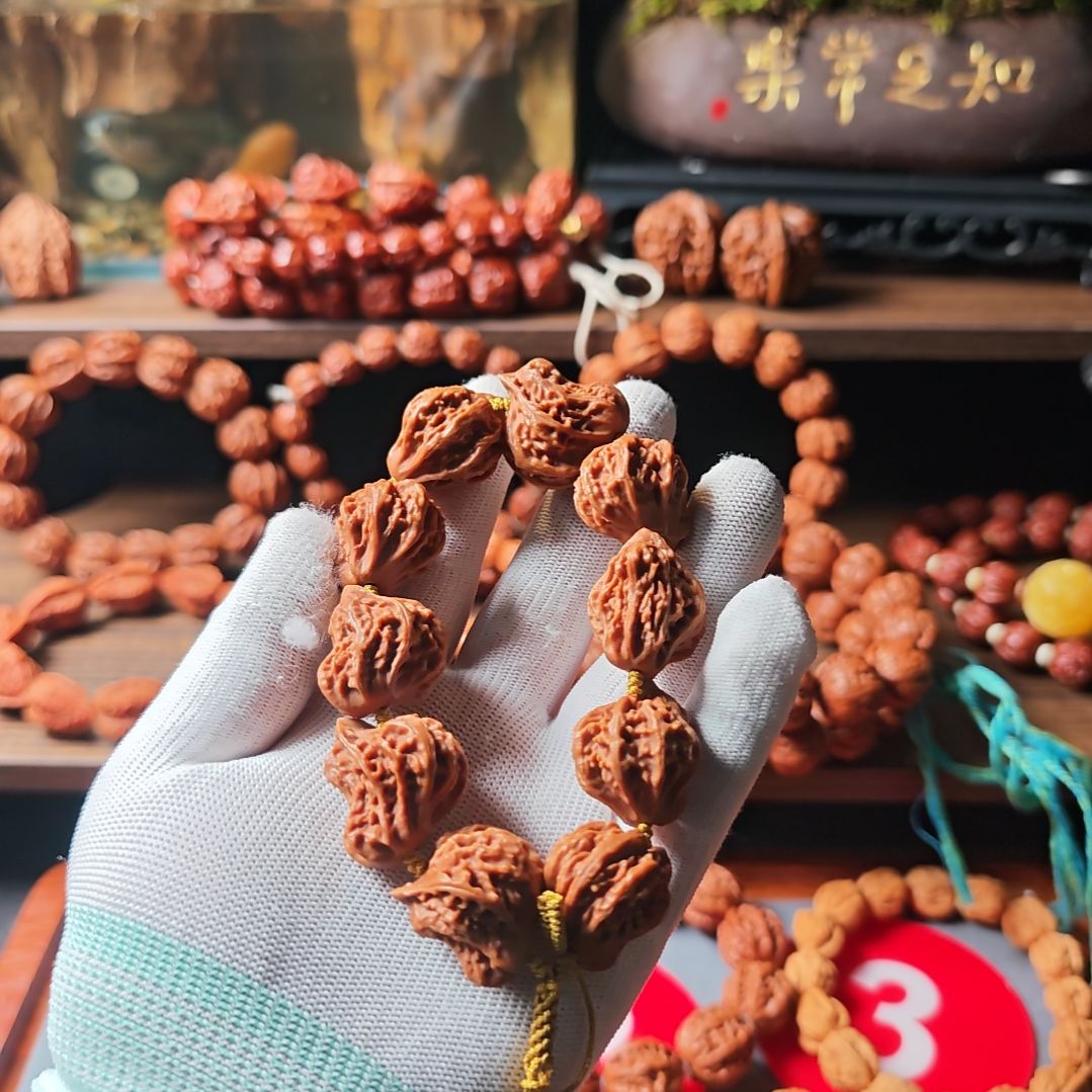 手串文玩核桃小鸟楸子异形手串手持