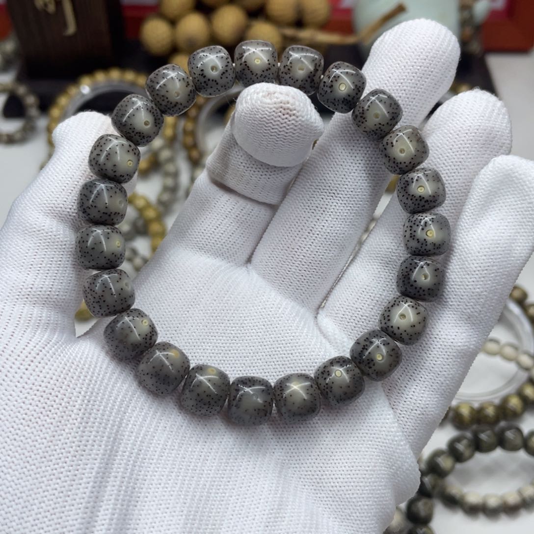 星月菩提手串爱***干10mm黑冰