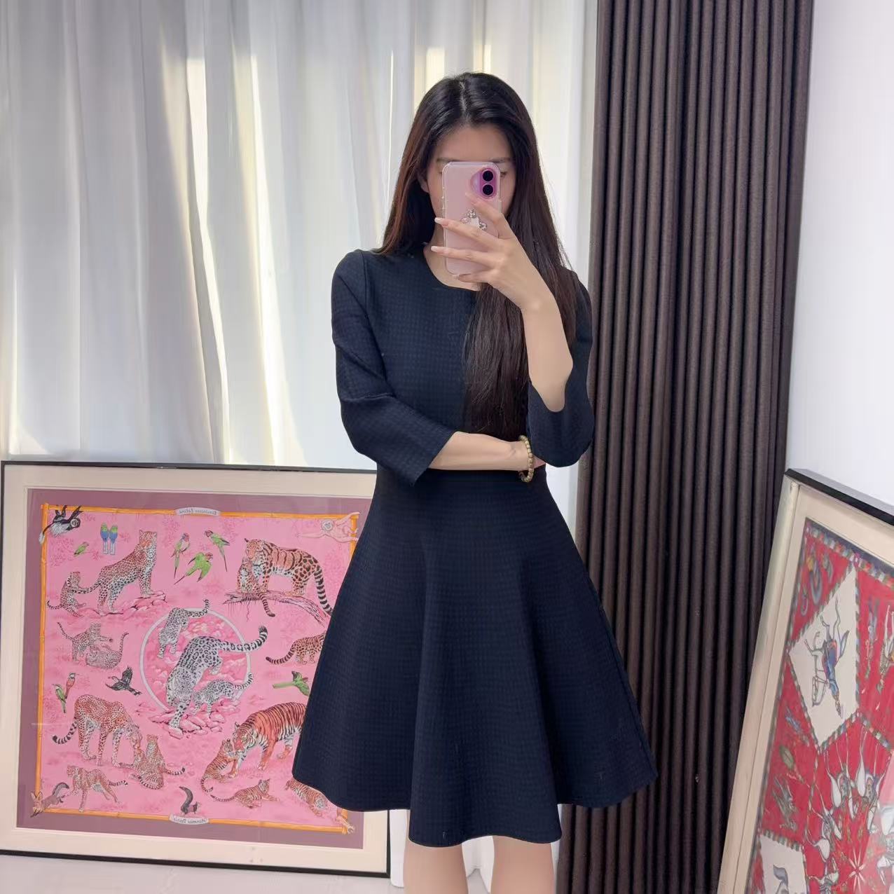 95新 DIOR/迪奥 麦殿/针织连衣裙42码蓝色/241222JCH8X19