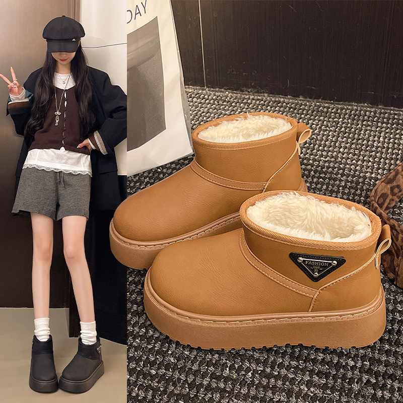 时尚雪地靴流光风女款短筒雪地靴短靴保暖冬季棉鞋