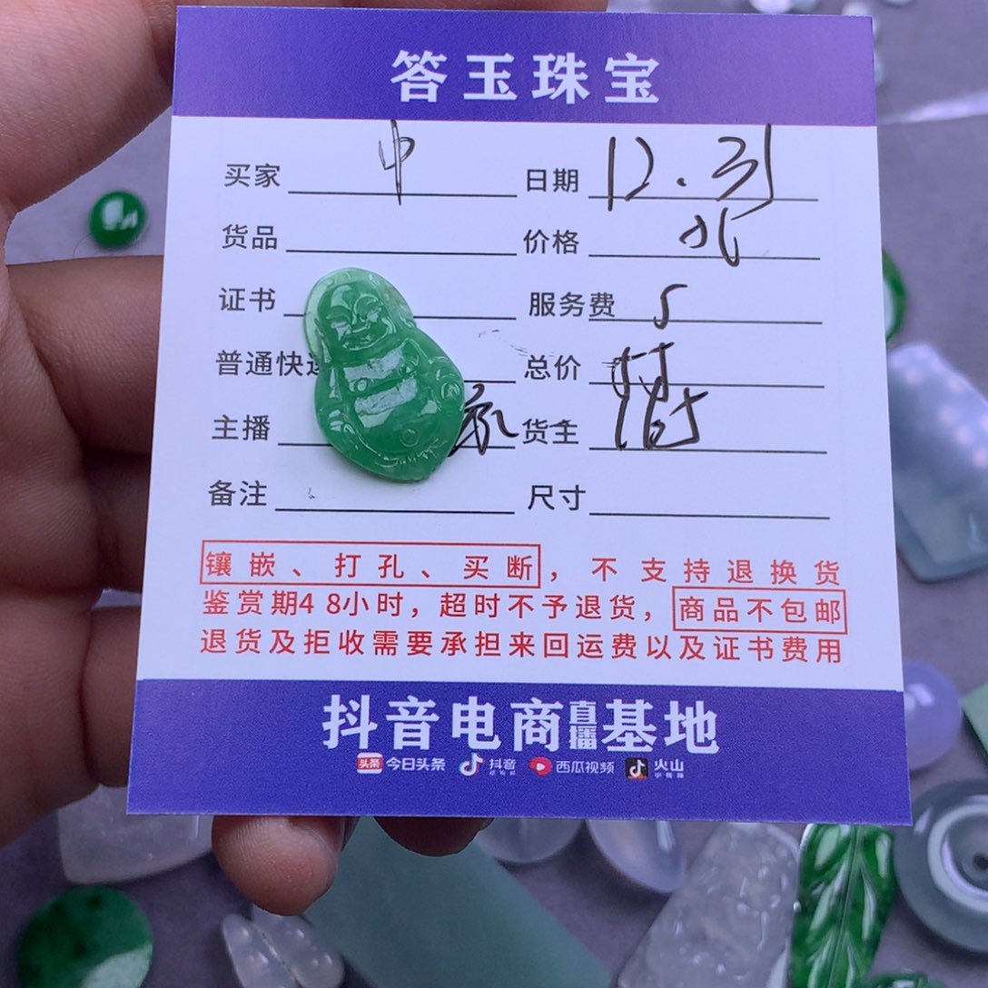 未镶嵌挂件翡翠中****宝