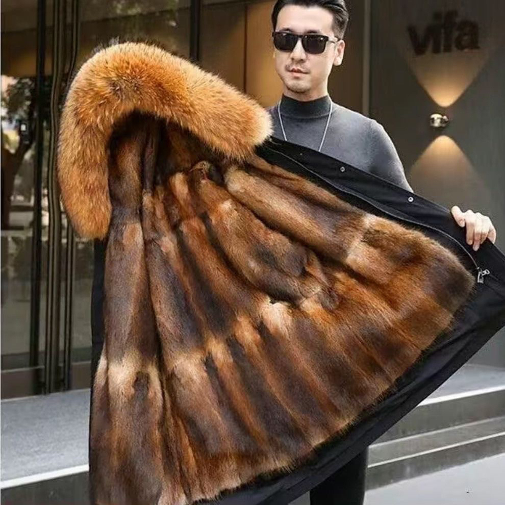 男士中长款可脱卸内胆冬季派克服