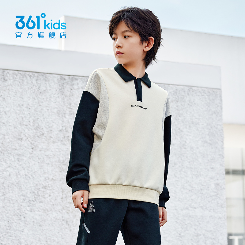 361°儿童卫衣童装男女童套头卫衣2025春季新款通码拼接上衣中大童